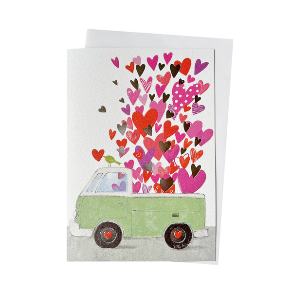 Greeting Card - Car with Hearts