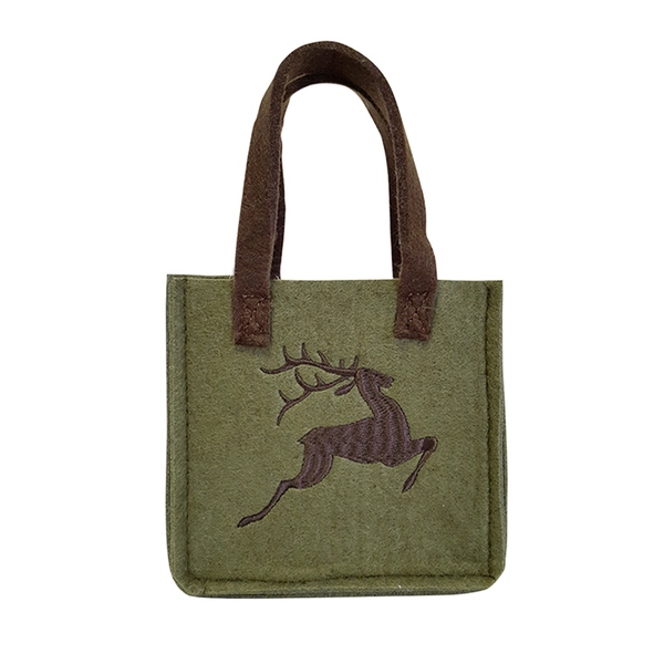 Tasche aus Filz Hirsch grün/braun